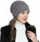DonDon Mütze Damen Wintermütze Slouch Beanie gefüttert mit Stern Glitzersteinen schwarz Silber - grau