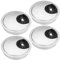 STARVAST 4Pcs Passes Cables Bureau, Passe Cable Fil Métal Brossé Design pour Table de Bureau - Passe Câbles Ronds Encastrables 60cm - Argent