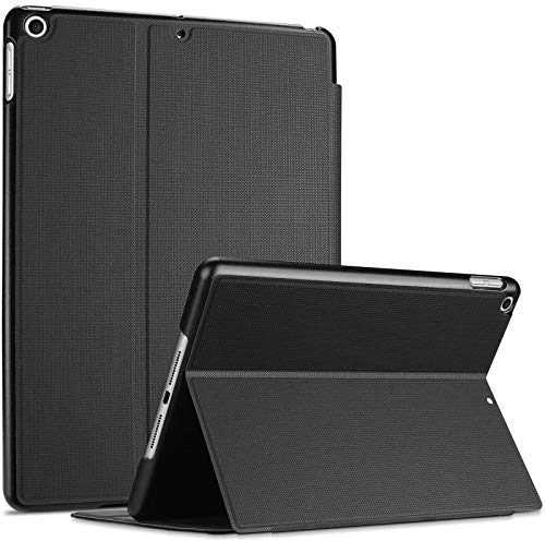 ProCase Buchdeckel Hülle für iPad 9. Generation 2021/8. Generation 2020/7. Generation 2019 10.2 Zoll, Schutzhülle Smart Case Cover Kompatibel mit iPad 9/8/7 -Schwarz