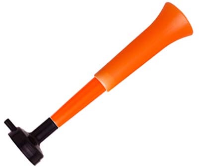 FUN FAN LINE - Pack x3 Plastik Vuvuzela Trompeten. Zubehör für Fußball- und Sportfeste. Geräuschvolles Lufthorn für die Animation. (Niederlande)