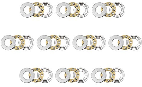 sourcing map 10stk F5-10M Axialkugellager 5 mm x 10 mm x 4 mm Chromstahl Einzelnrichtung
