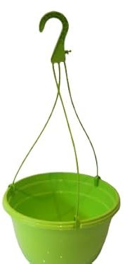 The Flowerpot Men 27CM PLASTIC HANGING POTS BASKETS PLANTERS (x5, Lime Green)