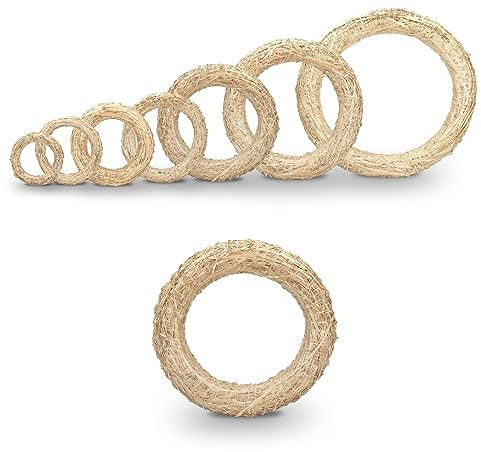NaDeco Strohkranz Natur, für Adventskranz Weihnachtskranz Türkranz und mehr, Strohkranz Strohring Kranz Rohling Weihnachten Advent Stroh Ring Deko Dekoration DIY basteln, Größe: Ø 35 x 6 cm