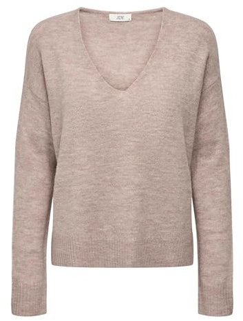 JDY Damen JDYELANORA L/S V-Neck PULLO. KNT NOOS Pullover, Adobe Rose/Detail:Melange, S