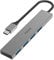 Hama USB C Hub 4 Ports (Super-Speed Datenübertragung mit bis zu 5 Gbps, 4X USB-A für Maus, USB-Stick, usw., USB 3.2 Gen1 Multiport Adapter, USB C Adapter 4in1 für Büro, Homeoffice und unterwegs) Alu