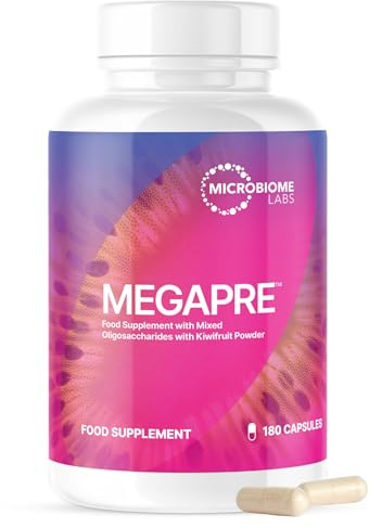Microbiome Labs MegaPre - Prebiotic Fibre Supplement, 180 Capsules | Daily prebiotic fibre with clinically tested oligosaccharides, supports Akkermansia muciniphila and microbial diversity