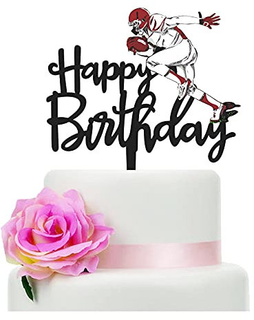 American Football Birthday Cake Topper, Happy Birthday Cake Topper for Man/Kids/Boy‘sFootball/Sport Themed Birthday Party Cake Decoration