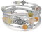 Bulinlin Damen Wickelarmband aus Natur Achat Stein Mehrschichtiges Perlen Silber Armkette Valentinstag Modeschmuck Geschenk (Grün)