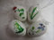 EXNER 4er Set Ostereier Osterschmuck Frühlingsdekoration Maiglöckchen Gänseblume Veilchen Schneeglöckchen Keramik Dekoration Ostern