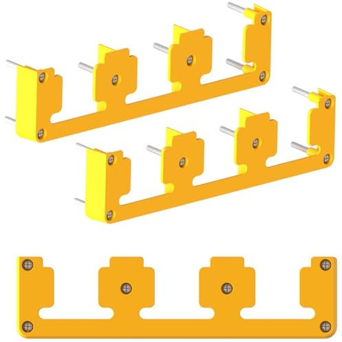 Battery Rack Compatible DeWalt 20V Battery Holder, Mount 3 Slot Bulk Battery Garage Tool, Dewallt 20v Tools, Wall Display Hook Holder (2, Yellow)