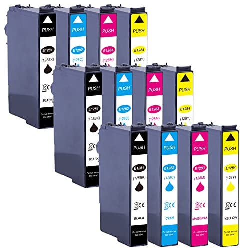 12 Druckerpatronen Kompatibel/Ersatz für T1281 T1282 T1283 T1284 Epson Stylus Office BX305F BX305FW SX125 SX130 SX235W SX420W SX425W SX435 SX438 SX445