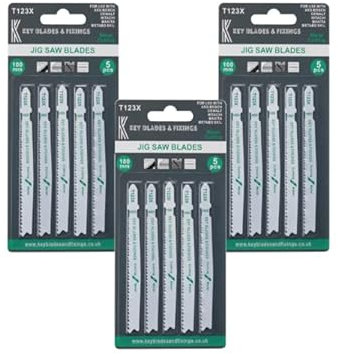 15 X Key Blades T123X Multi Purpose Steel Cutting Jigsaw Blades, 1.5mm-10mm - 1199