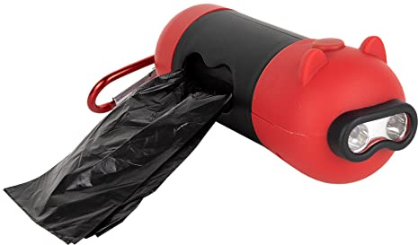 Cofan Dispenser porta sacchetti con torcia led | Modello Terry | Accessori per animali domestici | 20 sacchetti per escrementi | Pile incluse