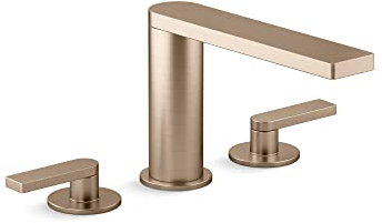 Kohler 73081-4-BV K-73081-4-BV Badewannenarmatur, Hebel, gebürstete Bronze, leuchtend poliertes Nickel