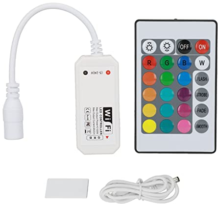 Zerodis WiFi RGB LED Controller, Praktisches stabiles 4 Pin Kabel WiFi Wireless LED Smart Controller mit Fernbedienung für 5V Streifen Lichter