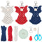 INFUNLY 3 Set DIY Makramee-Schlüsselanhänger Engel - Mini-Taschenanhänger 4. Juli - Rot Weiß Blau Mit Anleitungsvideo