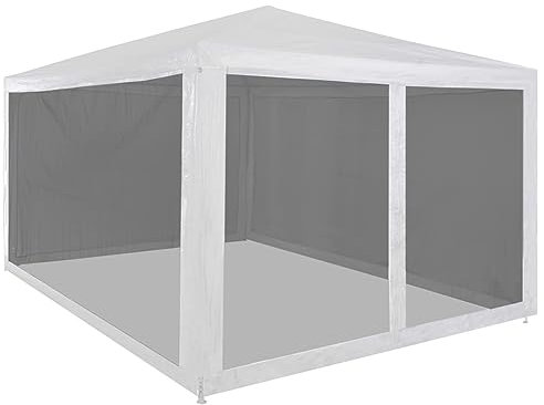 Partyzelt mit 4 Mesh-Seitenwänden, JUNZAI Party Deko, Festzelt, Pavillon, Garden Decoration, Canopy Tent, Lagerzelt, Gartenpavillon, 4 x 3 m
