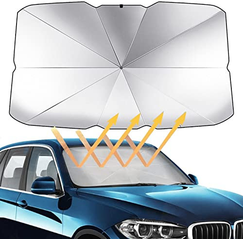 geugecy Sombrilla Plegable para Parabrisas Delantero - 125x65cm - Universal para Coche, SUV, Camión