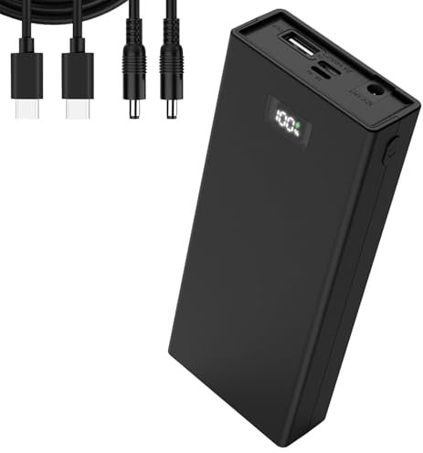 20000mAh Li-Ion Battery Pack, Mini UPS Uninterruptible Power Supply With DC 12V/USB-A/USB-C Outputs For Smartphones Speakers LED Strip Lights CCTV/IP Cameras Routers Modems Smartphones (20000 mAh)