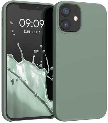 kwmobile Case Compatible with Apple iPhone 12 mini Case - TPU Silicone Phone Cover with Soft Finish - Rainwashed Green