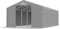 DAS COMPANY Lagerzelt 8x8m wasserdicht grau Zelt 560g/m² PVC Plane hochwertig Zelthalle Winter SD - Zeltgarage - Pavillon - Zeltgarage Winterfest - Lagerzelt Winterfest - Lagerhalle - Winterzelt