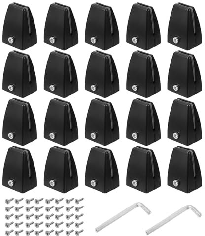sourcing map Office Desk Partition Clips, 2-18mm/0.08-0.71Thick Partition Guard Bracket Support for Holding Screen Office Desks, Black 20pcs
