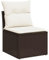 vidaXL Gartensofa ohne Armlehnen mit Kissen, Outdoor Sofa mit abnehmbarem waschbarem Bezug, Gartenstuhl mit Stahlrahmen, Terrassensofa Gartenmöbel, Braun Poly Rattan