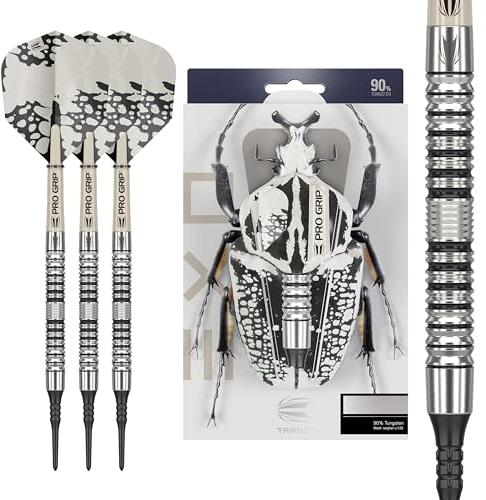 Target Darts EXO Edition 90% Tungsten Soft Tip Darts Set - EXO 10 18g - Soft Tip Dart Set, Pixel Tip Darts mit Pro Grip Schäften und No.6 Flights