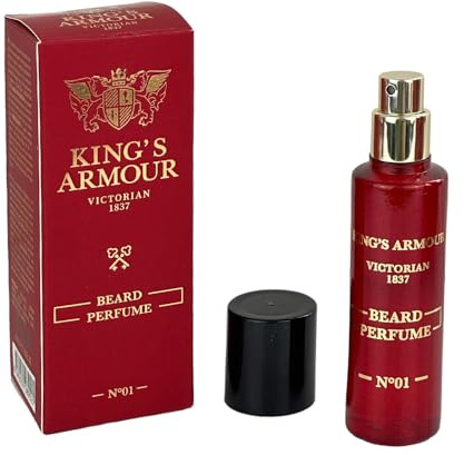 King's Armour Luxury Beard Perfume Spray 40 ml - Lang Anhaltende Frische und Unverwechselbarer Maskuliner Duft – Premium-Duft für Bart und Gesicht