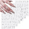 Giantree 6Blatt Silber Abstrakte Linie Nagel Sticker, Silber Nagelsticker, Nagelsticker Marmor Linie Nagelsticker Selbstklebend DIY Nail Art Sticker Zubehör für Damen Weihnachten Nagelkunst Dekoration