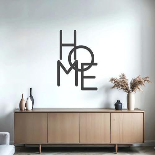 ebenkunst | Home Wanddeko Wohnzimmer - Modernes Wandbild aus Holz, Stilvolle Bilder Wohnzimmer Dekoration, Zeitloses Design, Hochwertige Holz Deko Zum Aufhängen Oder Aufkleben, 45 x 30,1 x 1 cm