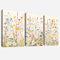 3Pcs Bunte Gänseblümchen Blumen Floral Mit Rahmen Leinwand Bilder Wildblumen Pflanzen Bild auf Leinwand Malerei Wandbilder Wohnzimmer Schlafzimmer Kinderzimmer Wanddeko 150x70cm (20x28x3)