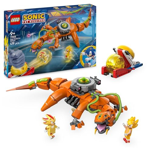 LEGO Sonic The Hedgehog Super Shadow vs. Biolizard, Gamer Spielzeug, Geschenk für Jungen und Mädchen, Spielset zum Sammeln für Kinder und Fans von Videospielen, mit Figuren der Charaktere 77003
