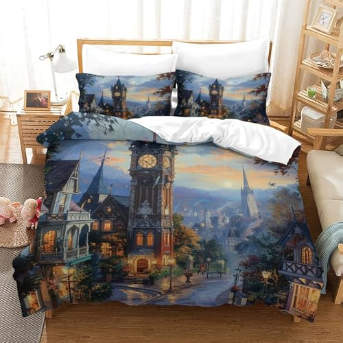 BSTELA9IE Der Big Ben in London Bettbezug Bettwäsche-Sets Kinderbettwäsche-Set Reißverschluss Mit Kissenbezügen Betten Set Für Jungen Und Mädchen, Kinder Single(140x200cm)