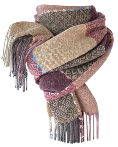 Kwatieh Damen Schal Winter - Grün Lang XXL Weißes Tuch, Wollschal Schwarz, Mütze Blau, Baumwolle Beige Kuschelig