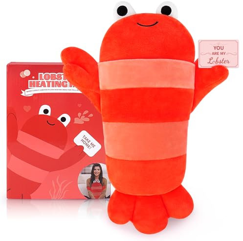 Wärmekissen Mikrowelle Körnerkissen für Mikrowelle Hummer Anschmiegsames Nackenkissen mit Lavendelduft - ideal als Wärmespender und bei Verspannungen an Nacken Schulter Hals Nacken Wärmekissen