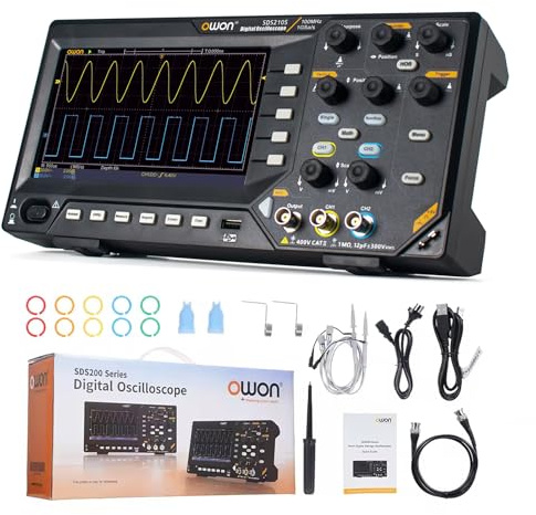 OWON SDS210S Digital Oscilloscope 100 Bandwidth 2-Channel 25MHz Arbitrary Waveform 1GS/s FFT+ 25MHz 14Bit Signal Generator