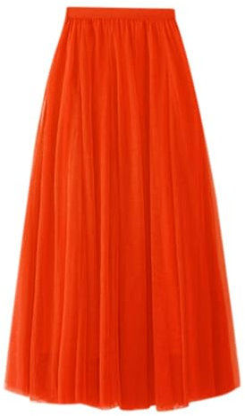 Rock Plissee Damen Plissee Rock Damen Sommerrock Faltenrock Lang Midi - Elegant Maxi Hohe Taille Röcke Elastische Einfacher Eleganter Frühling Herbst Winter Warm All-Match