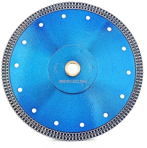 Solidure Disque à tronçonner diamanté, extra fin, 200 x 22,23 mm, Turbo, pour couper, meuler, granit, marbre, béton, carrelage