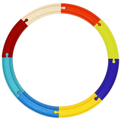 TTETTZ 8 Teile Holzschienen für Eisenbahnen, Zubehör für Kinder, Lernspielzeug Zur Förderung Motorischer Fähigkeiten, 43cm