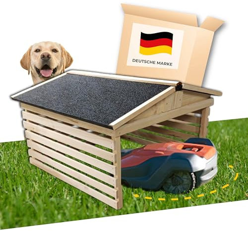 STAHLMANN® Mähroboter Garage [77,5 x 73 x 63 cm] - Rasenroboter Garage [wetterfest] Mähroboter Garage [Made IN Europe]