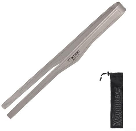 Outil de barbecue léger, clip de pince en titane, empêche les aliments de tomber (L)