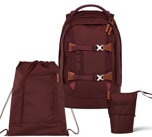 Satch Pack Pencil Slider Light Edition Schulrucksack Set 3tlg. inkl. Sportbeutel (Nordic Ruby)