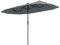 COSTWAY Ombrellone da Giardino Doppio 380 cm, con Luci LED, Ombrello per Esterno con Manovella e 12 Stecche, Ombrello Rettangolare Pieghevole, per Giardino Piscina Terrazza (Grigio, Con Luci)