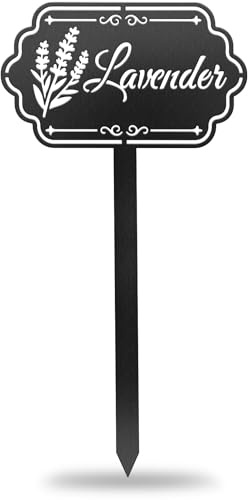 CUTHOLLOW Groß Lavendel Metall Pflanzenschilder | 30 CM Beetstecker für Draussen, Metal Gartenstecker für Blumentopf, Bauernhaus Gewächshaus Dekoration Lustige Gartendeko