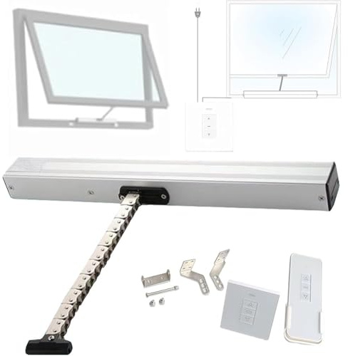 24V Electric Chain Actuator Window Opener Adjustable 300mm-1000mm Remote & Manual Control for Roof Windows Greenhouse Ventilation & Skylights