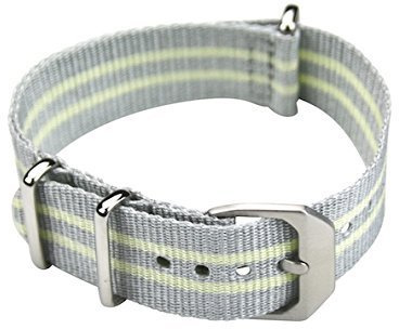slow - Gelb graues Nylonband mit silberem Verschluss - 20mm Breite