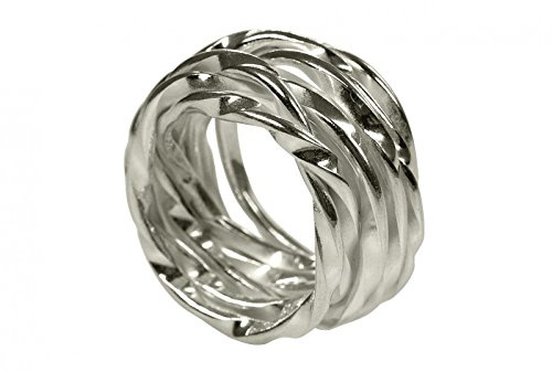 SILBERMOOS XL XXL Ringe in großen Größen Damen Herren Kordel Ring Wickelring gewickelt matt Größe 64, 66, 68, 70 Sterling Silber 925, Größe:70