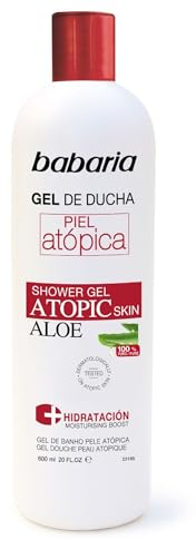 Babaria Gel de Ducha Piel Atópica Aloe, Blanco, 600 Mililitros