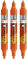 Molotow One4All Acrylic Twin Marker (Strichstärke 1,5 mm und 4 mm, hochdeckend und permanent) 3 Stück Farbe 085 dare orange